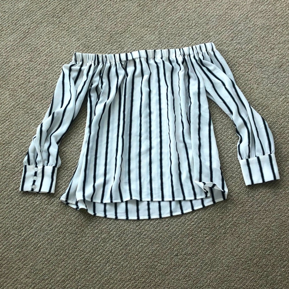 Off the Shoulder Striped Top